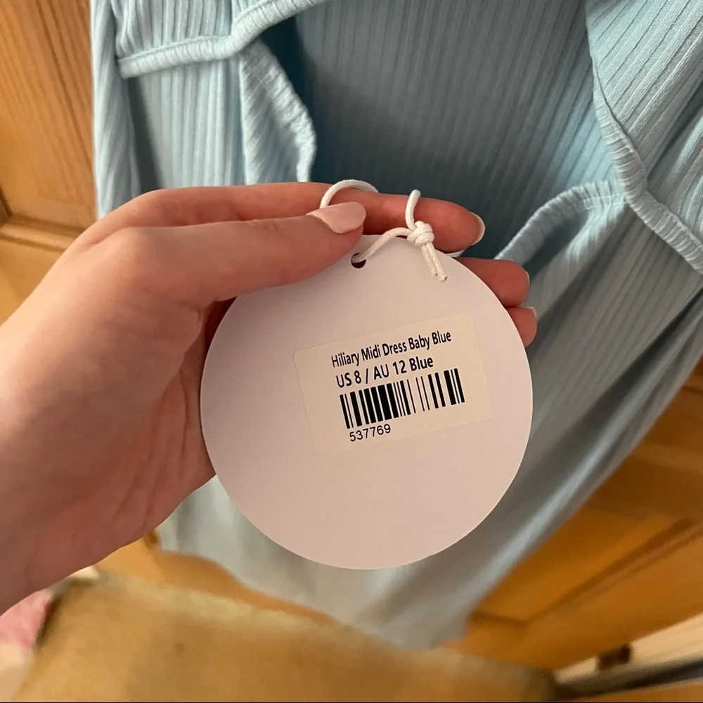 SOLD | NWT! Princess Polly - Hillary Midi Dress - Baby Blue - 8 - Picture 5 of 5